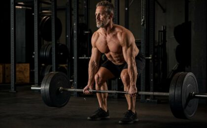 Uomo over 40 che segue una scheda di allenamento in palestra